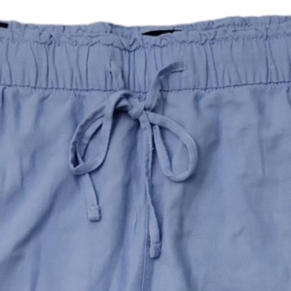 Gap Womens Pull On Shorts Size L Blue Linen Blend 4" Inseam Beach Summer Coastal - Picture 2 of 7
